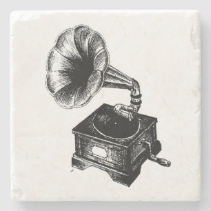 Vintage Grammofon Underlägg Sten