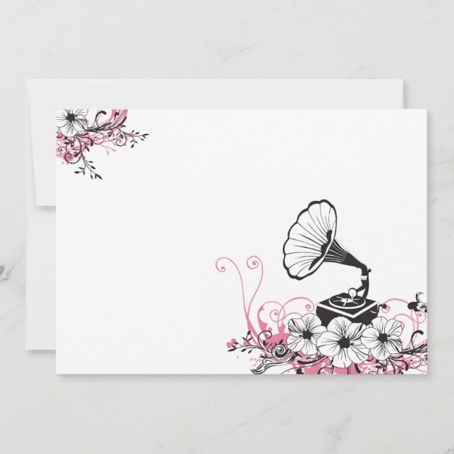 Vintage grammofoninbjudan inbjudningar (Framsida)