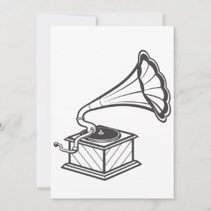 vintage gramofon inbjudningar