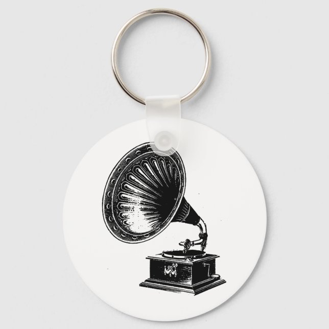 Vintage Gramofon Nyckelring (Framsida)