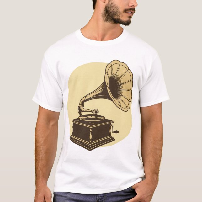 Vintage Gramofon T Shirt (Framsida)