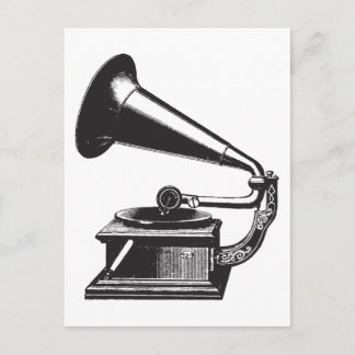 Vintage Gramofon Vykort