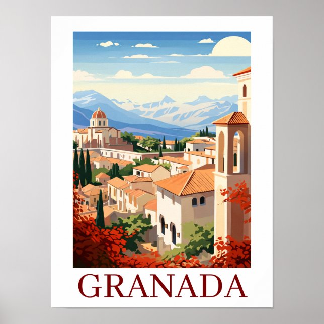 Vintage Granada Alhambra Spanien Resa Poster (Framsidan)