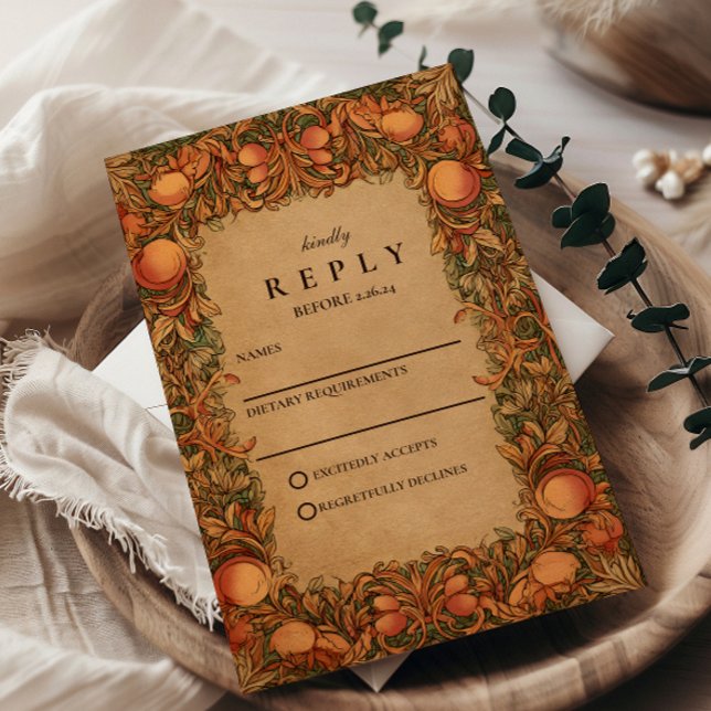 Vintage granat Art nouveau Bröllop OSA Kort (Skapare uppladdad)