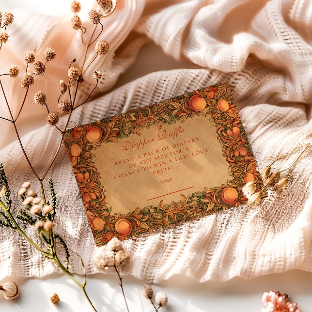 Vintage Granatäpple Art Nouveau Diapper Raffle Tilläggskort (Skapare uppladdad)