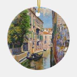 Vintage Grand Canal Gondolas Venice Italien Travel Julgransprydnad Keramik