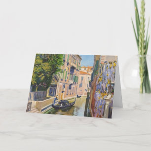 Vintage Grand Canal Gondolas Venice Italien Travel Kort
