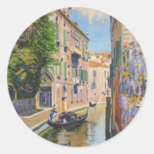 Vintage Grand Canal Gondolas Venice Italien Travel Runt Klistermärke