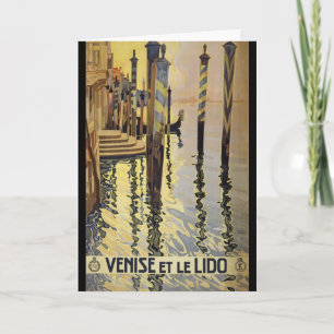 Vintage Grand Canal Venedig Italien Travel Kort
