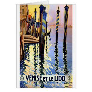 Vintage Grand Canal Venice Italien Travel Hälsningskort
