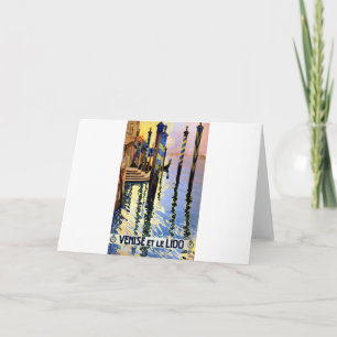 Vintage Grand Canal Venice Italien Travel Kort