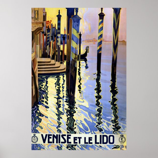 Vintage Grand Canal Venice Italien Travel Poster (Framsidan)