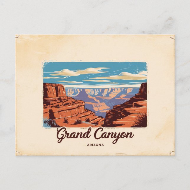 Vintage Grand Canyon, Arizona Vykort (Framsida)