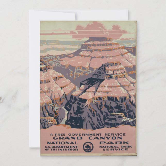 Vintage Grand Canyon art Kort (Framsida)
