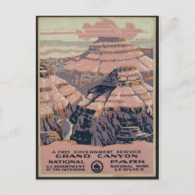 Vintage Grand Canyon art Vykort (Framsida)