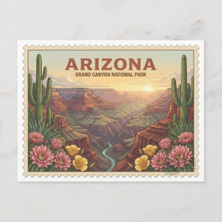 Vintage Grand Canyon National Park Arizona Öken Vykort