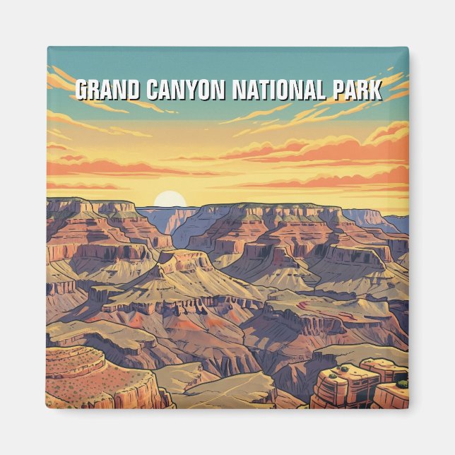 Vintage Grand Canyon nationalpark Magnet (Framsidan)