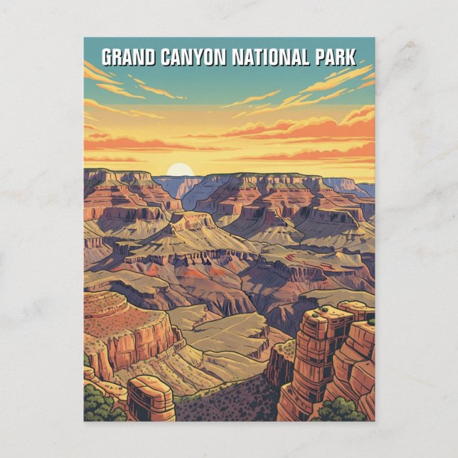 Vintage Grand Canyon nationalpark Vykort (Framsida)