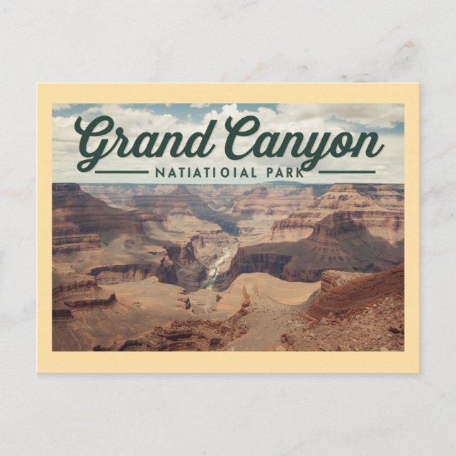 Vintage Grand Canyon Travel Vykort (Framsida)