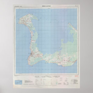 Vintage Grand Cayman Island Karta (1965) Poster