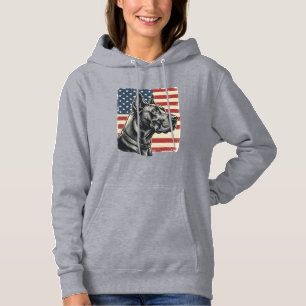 Vintage Grand Danois Patriotisk Flagga Vektor Desi T Shirt