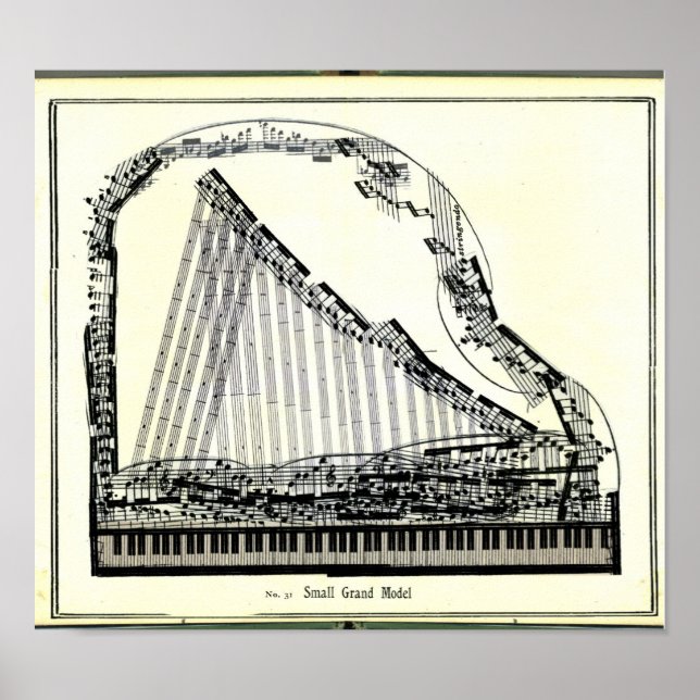 Vintage Grand Piano Poster (Framsidan)