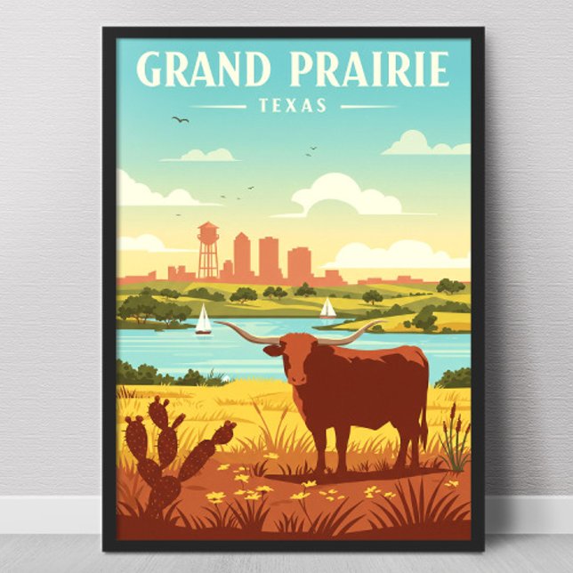 Vintage Grand Prairie Texas Poster (Skapare uppladdad)