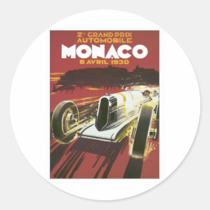 Vintage Grand Prix Monaco Runt Klistermärke