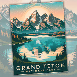 Vintage Grand Teton National Park 1950-talet WPA R Vykort