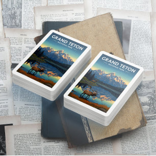 Vintage Grand Teton nationalpark Casinokort