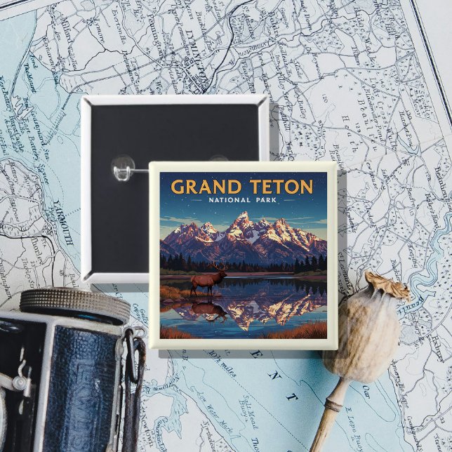 Vintage Grand Teton nationalpark Knapp (Skapare uppladdad)