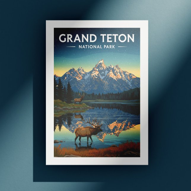 Vintage Grand Teton nationalpark Vykort (Skapare uppladdad)