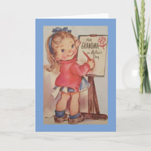 Vintage Grandma Mors dag Card Kort