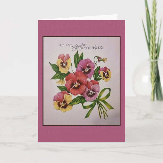 Vintage Grandma Mors dag Card Kort (Framsida)