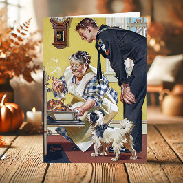 Vintage Grandma Navy Sailor Hund Thanksgiving Helgkort