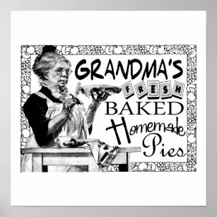 Vintage Grandmas gåvor om Homemade Paj Poster