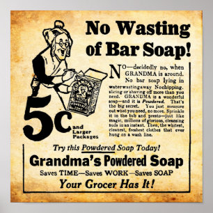 Vintage Grandmas Powder Soap-utskrift Poster