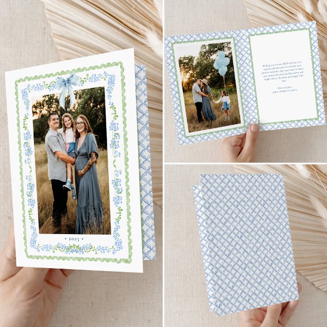 Vintage GrandMillennium Garland jul 2-Foto Helgkort (Skapare uppladdad)