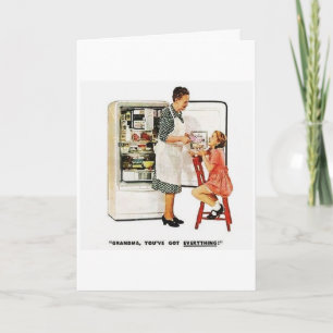 Vintage Grandmor & Child Mors dag Kort