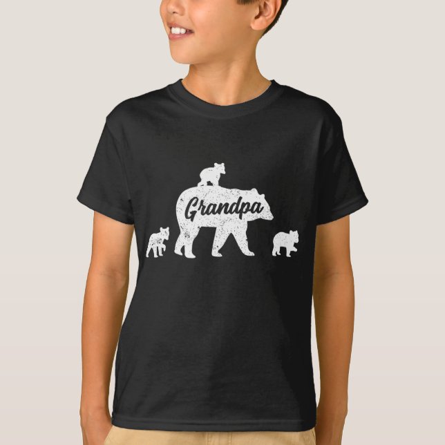 Vintage Grandpa Bear 3 Unge T Shirt (Framsida)