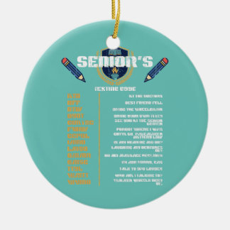 Vintage Grandpa Senior Texting Code Funny Äldre Julgransprydnad Keramik