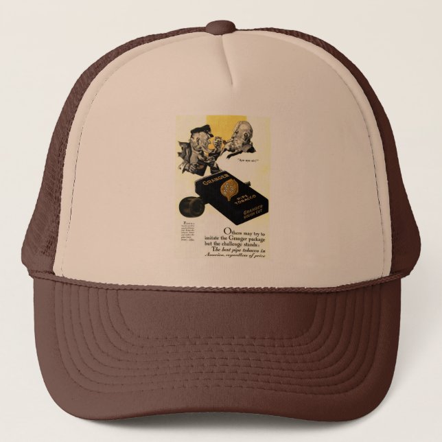 Vintage Granger leda i rör tobakhatten Truckerkeps (Framsida)