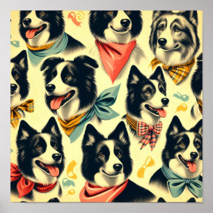 Vintage Gräns Collie Seamless Poster