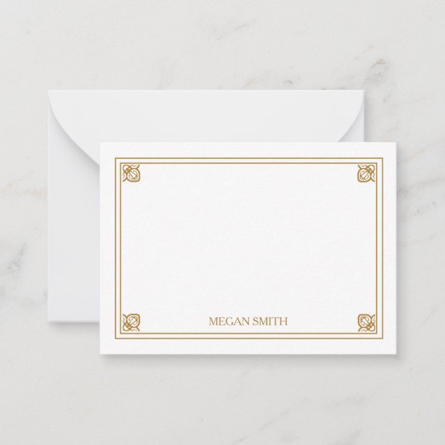 Vintage Gräns Personlig - platta anteckningskort (Framsida)