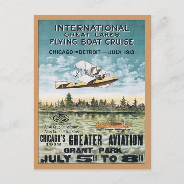 Vintage Grant Park Chicago Vykort (Framsida)