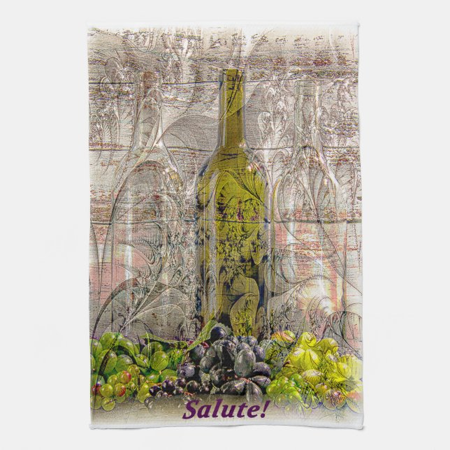 Vintage Grape Digital Art Kitchen Towel Kökshandduk (Vertikal)