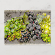 Vintage Grape Digital Art-vykort