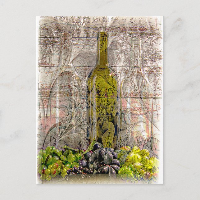 Vintage Grape Digital Art-vykort Vykort (Framsida)