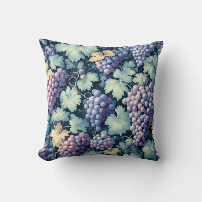 Vintage Grape Mönster Kudde (Framsida)