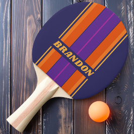 Vintage Grape Rainbow Bräda Ränder med Namn Pingisracket